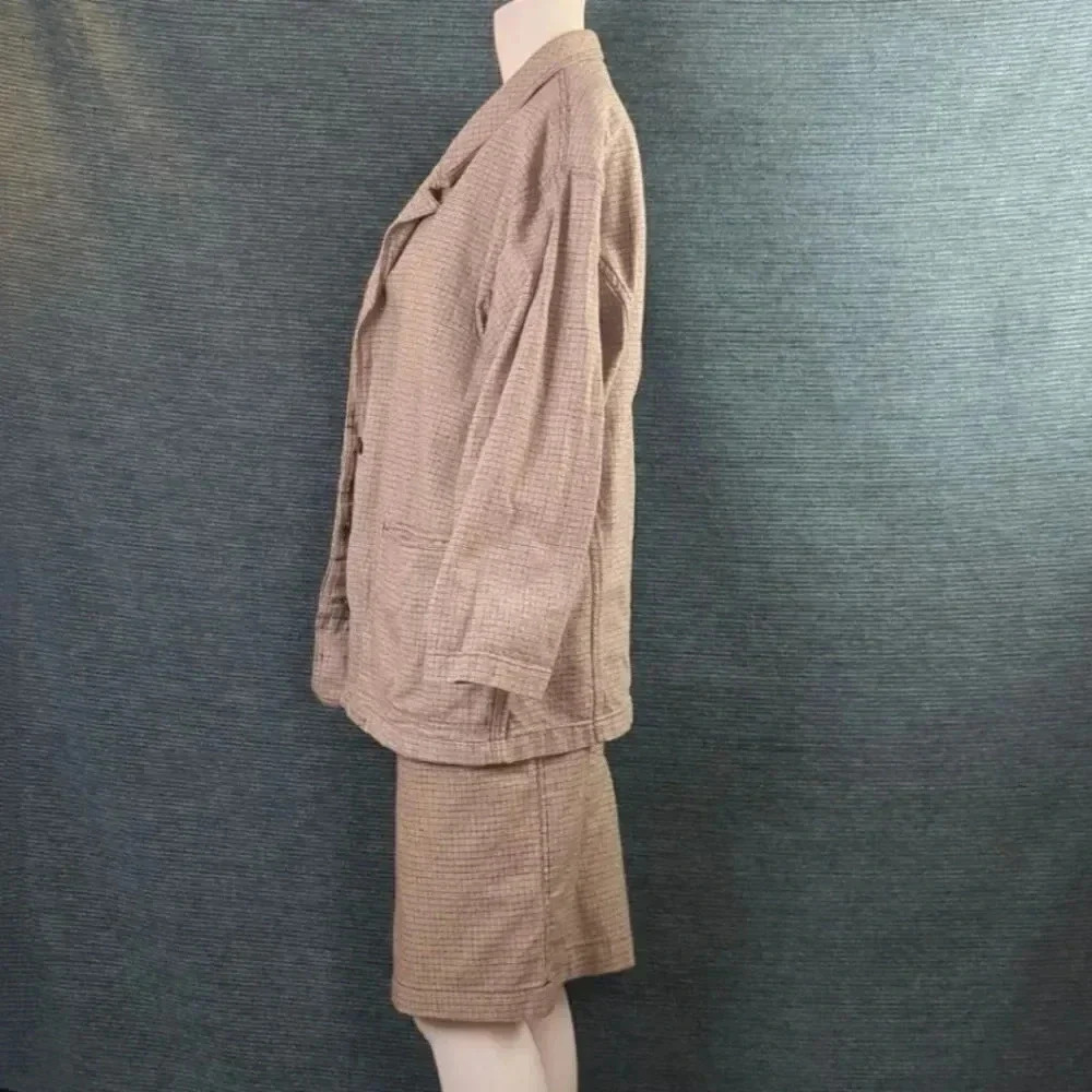 Vintage 80s In-Wear Women's Suit; Skirt & Blazer 100% Cotton - Picture 2 of 16